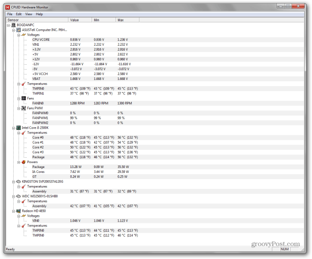 Monitorizați-vă computerul Windows cu HWMonitor