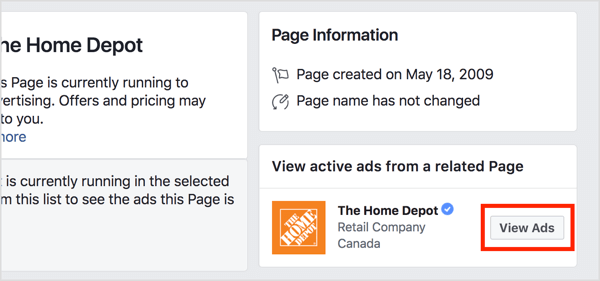 Faceți clic pe butonul Afișați anunțuri pentru a vedea mai multe anunțuri din pagini legate de companie.