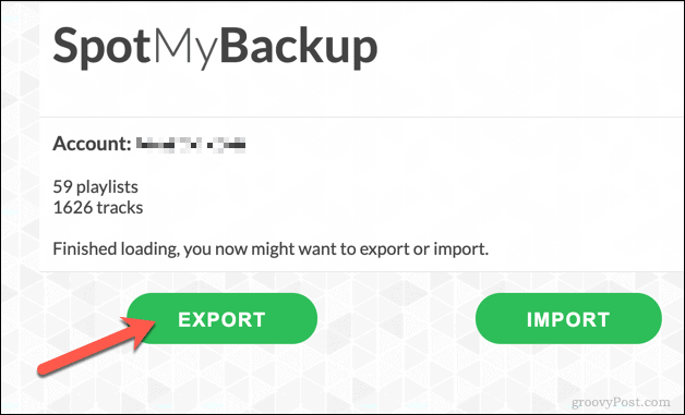 Exportul listelor de redare Spotify utilizând SpotMyBackup