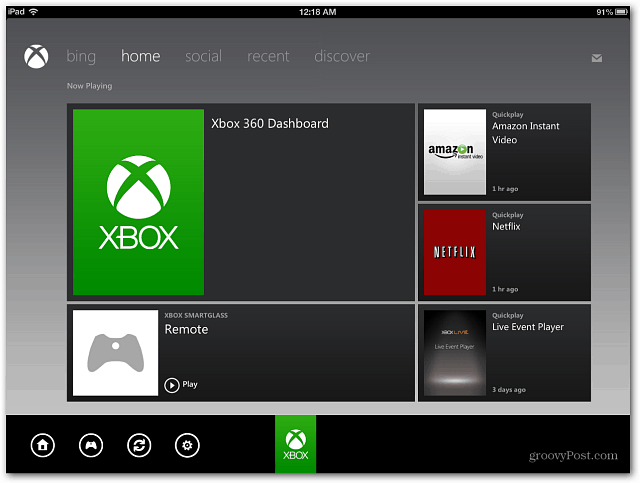 Tabloul de bord Xbox SmartGlass