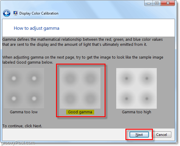 încercați să potriviți imaginea gamma de Windows 7 exemplu