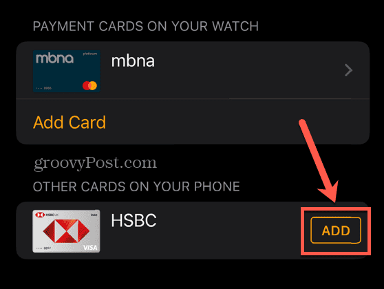 Apple Pay adaugă cardul existent