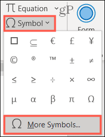 Simbol, mai multe simboluri în Word pe Windows