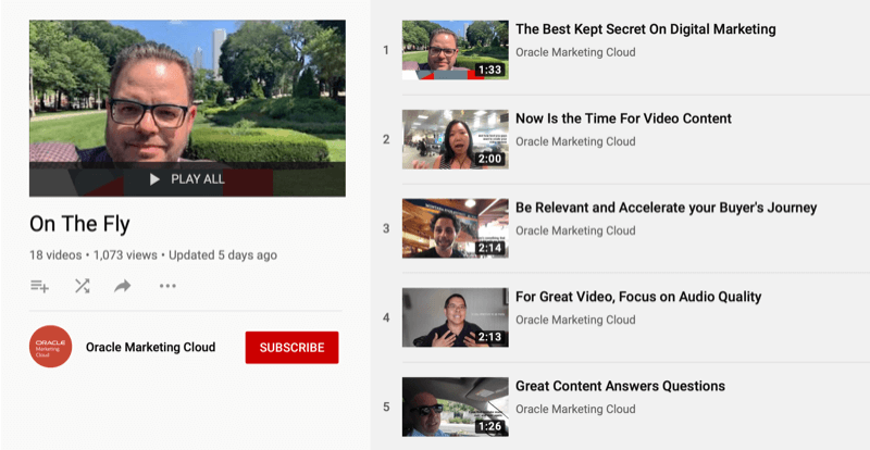 Seria YouTube Oracle Marketing Cloud On the Fly