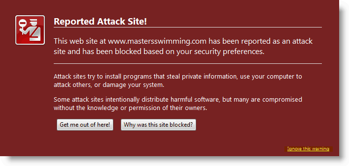Alertă Firefox - site-ul atacat raportat detectat
