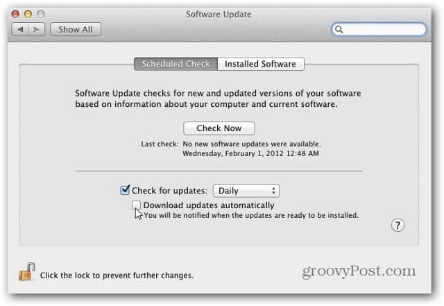 Configurați funcția de actualizare software Apple OS X Lion