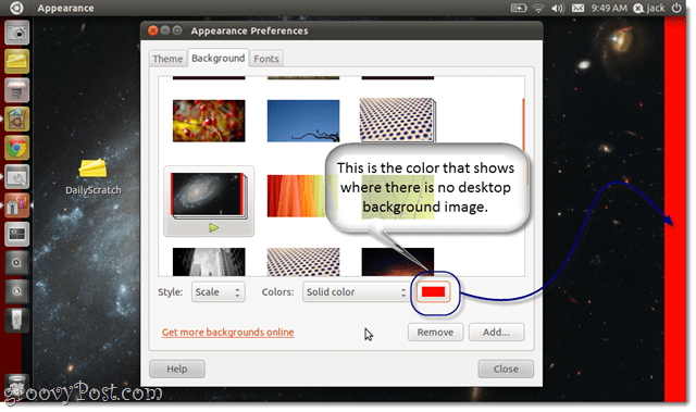 Cum se schimbă fundalul de fundal în Ubuntu