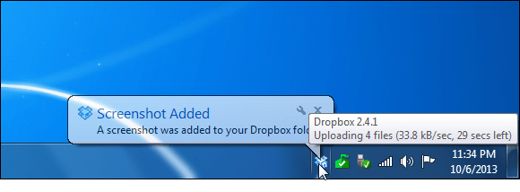 Captura de ecran a versiunii Dropbox adăugată