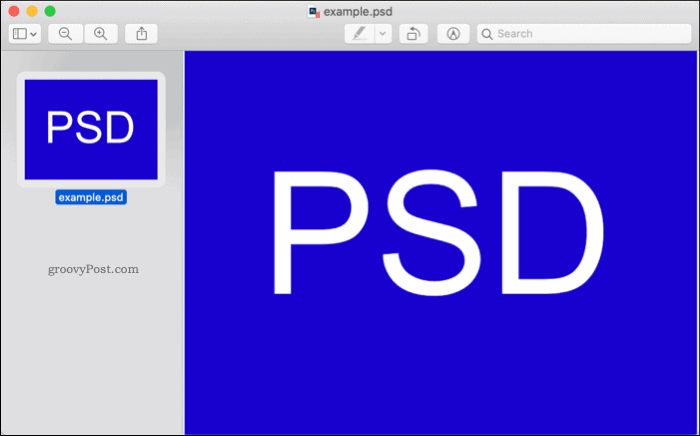 Deschiderea unui fișier PSD în macOS