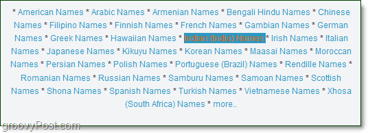 o listă de nume indiene de pronunțat