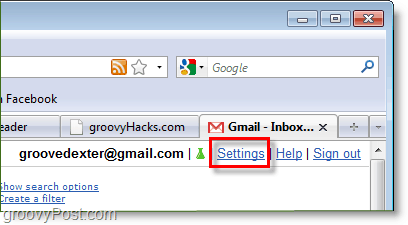 faceți clic pe setările de e-mail Google