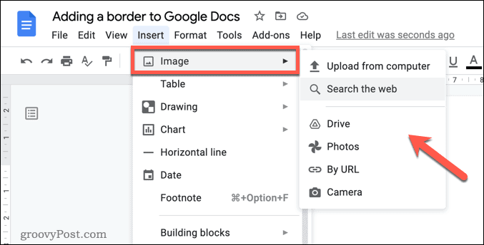 Inserarea unei imagini în Google Docs
