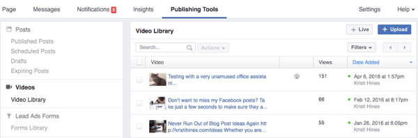 instrumente de publicare pe facebook video
