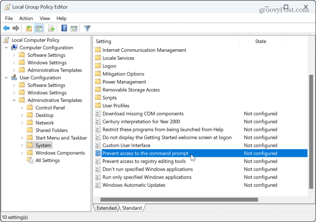 Cum să dezactivați promptul de comandă pe Windows 11