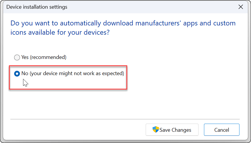 Dezactivați instalarea automată a driverului pe Windows 11