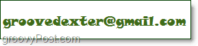 Adresa de e-mail a groovedexter este afișată ca imagine în scopuri de exemplu