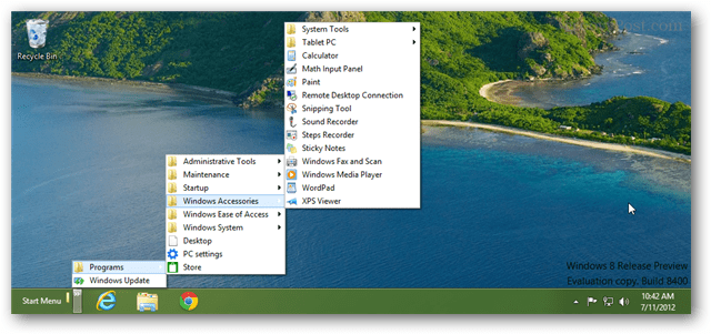 Creați un meniu Start Makeshift în Windows 8 cu o Bara de instrumente