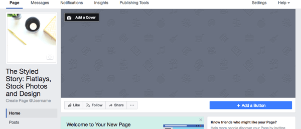 Încărcați fotografia de profil pe noua dvs. pagină de afaceri Facebook.