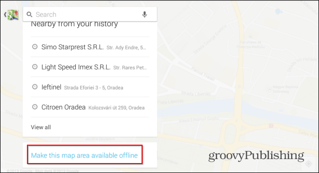 Adresa de ștergere a Google Maps Android