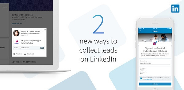 LinkedIn a lansat două noi modalități de a colecta clienți potențiali cu noile formulare LinkedIn Gen Generare de conținut sponsorizat.