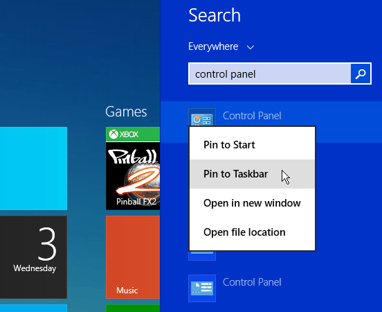 Căutare Windows 8.1