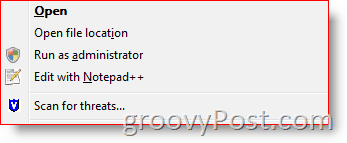 Adăugați Run Run User diferit în Windows Explorer Meniu contextual pentru Vista și Server 2008:: groovyPost.com