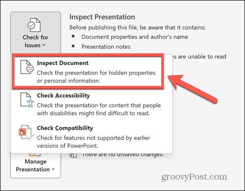 document de inspectare powerpoint