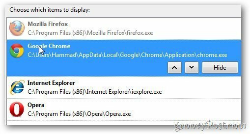 Comanda Google Chrome deschisă