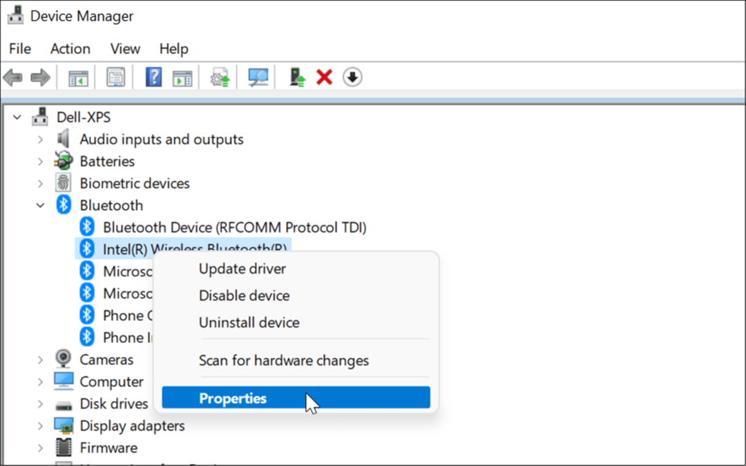 Manager dispozitive bluetooth Windows 11