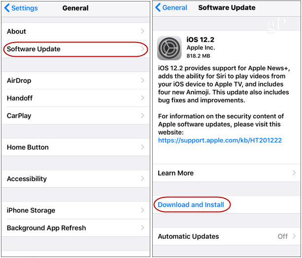 iOS 12.2 Actualizare