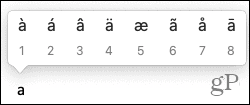 Comenzi rapide de la tastatură pentru Word pe semnele de accent Mac