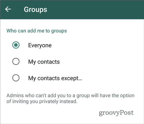 WhatsApp încetează să mai adauge grupurilor tuturor (2)