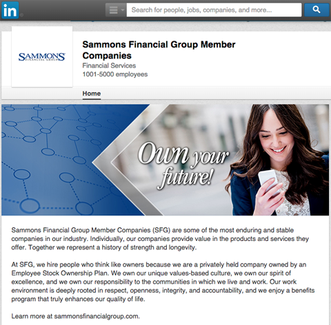 exemplu pagina de companie linkedin