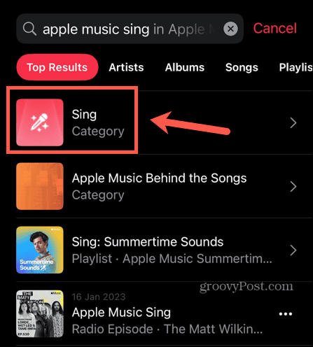 categoria de muzică Apple
