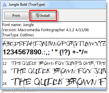 instalarea unui font gratuit în Windows 7