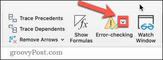 Eroare la verificarea în Excel
