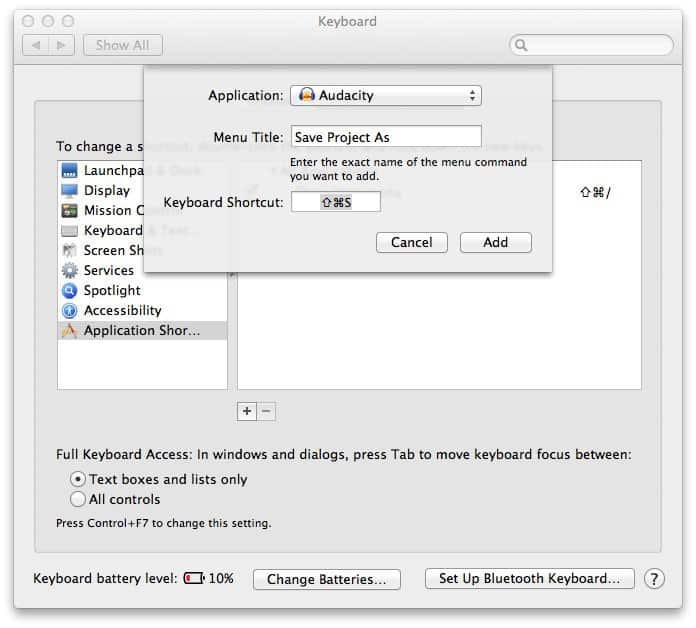 Cum se creează o comandă rapidă de la tastatură în orice program Mac OS X