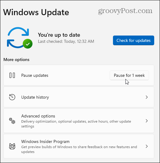 Întrerupeți actualizările Windows 11