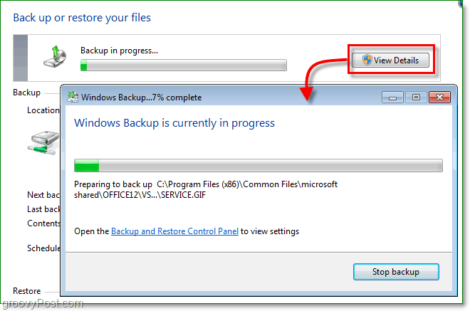 Windows 7 Backup - backup poate dura ceva timp