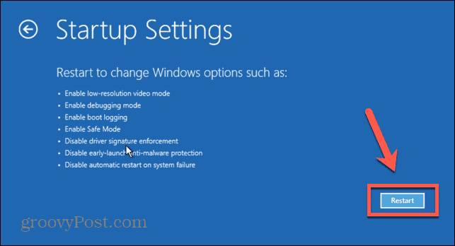 repornesc setările de pornire Windows 11