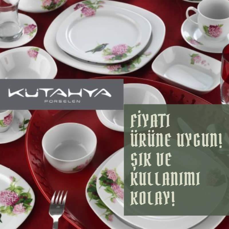 Cum să cumpărați veselă pătrată Bim Kütahya Seramik 68 piese cu decor dublu?