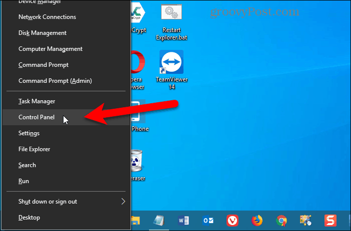 Panoul de control a fost adăugat în meniul Win + X din Windows 10