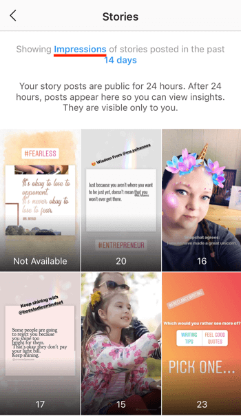 Vizualizați datele ROI Instagram Stories, Pasul 4.