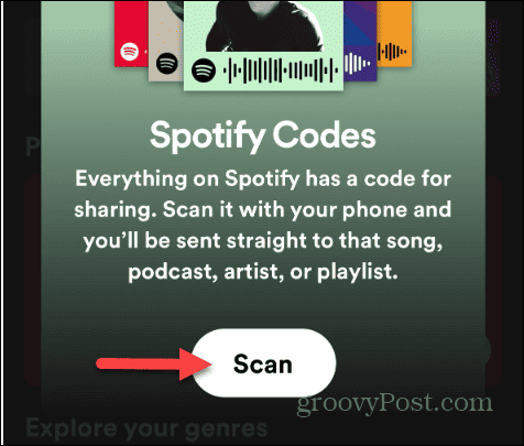 Creați și scanați coduri Spotify