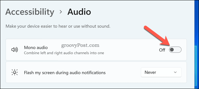 Dezactivarea audio mono pe Windows 11