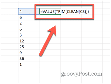 formula excel value trim clean