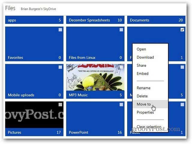 Cum să mutați folderele în Windows SkyDrive