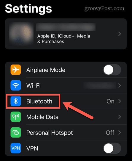 meniul bluetooth iphone