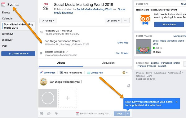  Facebook facilitează acum administratorii și creatorii de evenimente să planifice și să programeze postări pe paginile lor de evenimente Facebook.