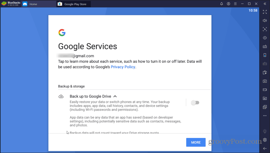bluestacks servicii Google